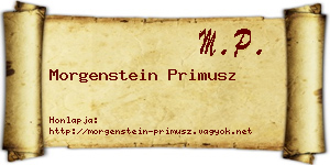 Morgenstein Primusz névjegykártya